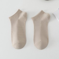Solid Color Breathable Sweat Absorbing Simple Low-cut Polyester Boat Socks FCG3