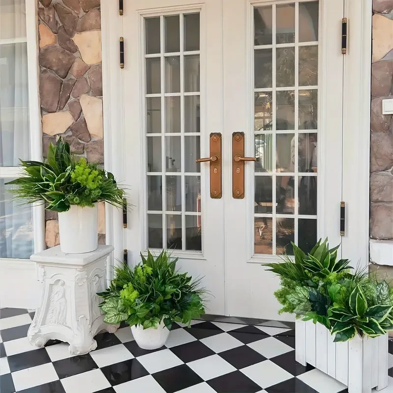 Outdoor Artificial Boxwood Anti UV Pseudo Stem Plants