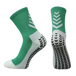 Men's Mid-calf Athletic Socks Socks For Running Non-slip Silicone Thickened Arrow Grass Green