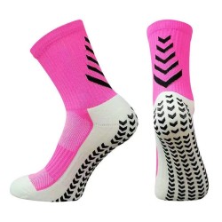 Men's Mid-calf Athletic Socks Socks For Running Non-slip Silicone Thickened Arrow Rose Red