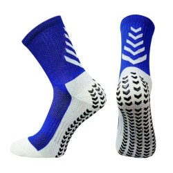 Men's Mid-calf Athletic Socks Socks For Running Non-slip Silicone Thickened Arrow Sapphire Blue