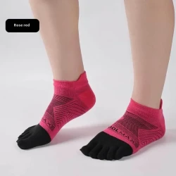 Sports Marathon Toe Socks Men Rose Red
