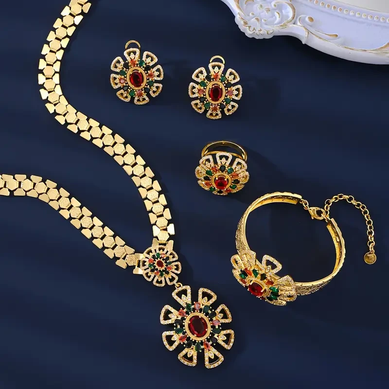 Elegant 4pcs Jewelry Set with Cubic Zirconia