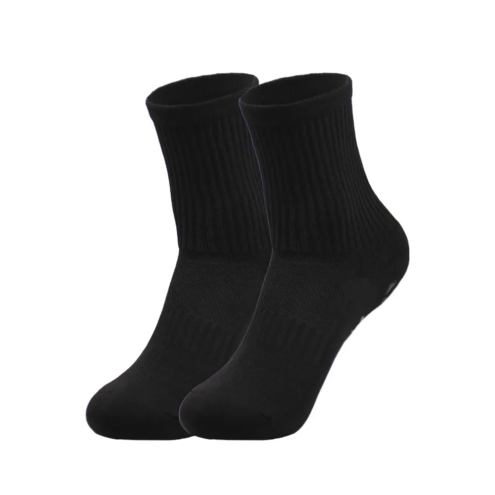 Soccer Professional Training Thick Towel Bottom Athletic Socks Black