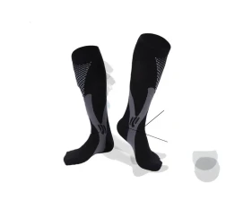 Nylon Men's And Women's Sports Muscle Strength Outdoor Football Compression Socks Doudou Version Black