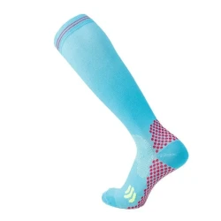 Nylon Men's And Women's Sports Muscle Strength Outdoor Football Compression Socks Doudou Version Light Blue
