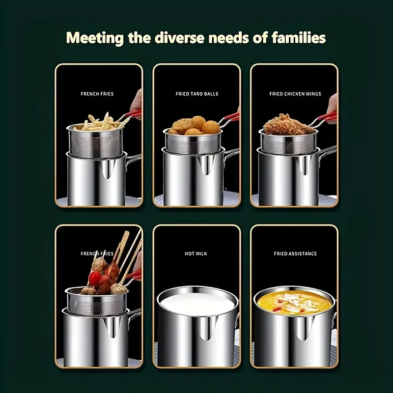 SENBOWE Stainless Steel Deep Fryer with Perforated Basket