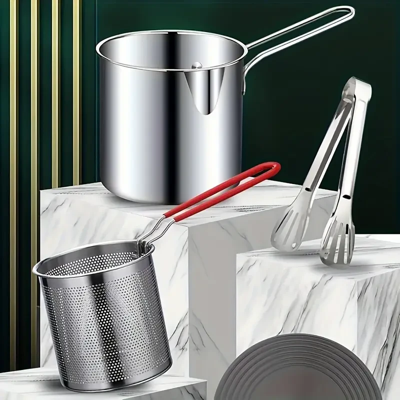 SENBOWE Stainless Steel Deep Fryer with Perforated Basket