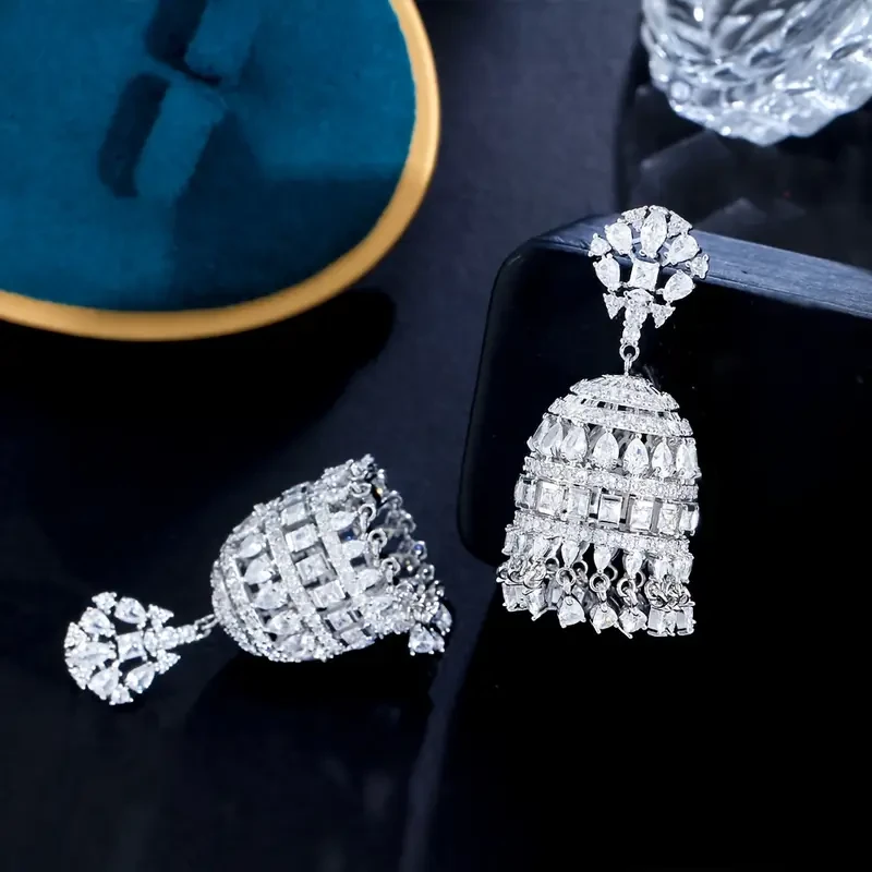 Exquisite Dangling Drop Chunky Zirconia