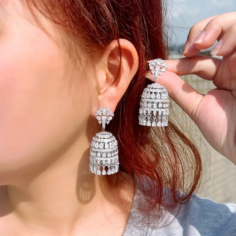 Exquisite Dangling Drop Chunky Zirconia