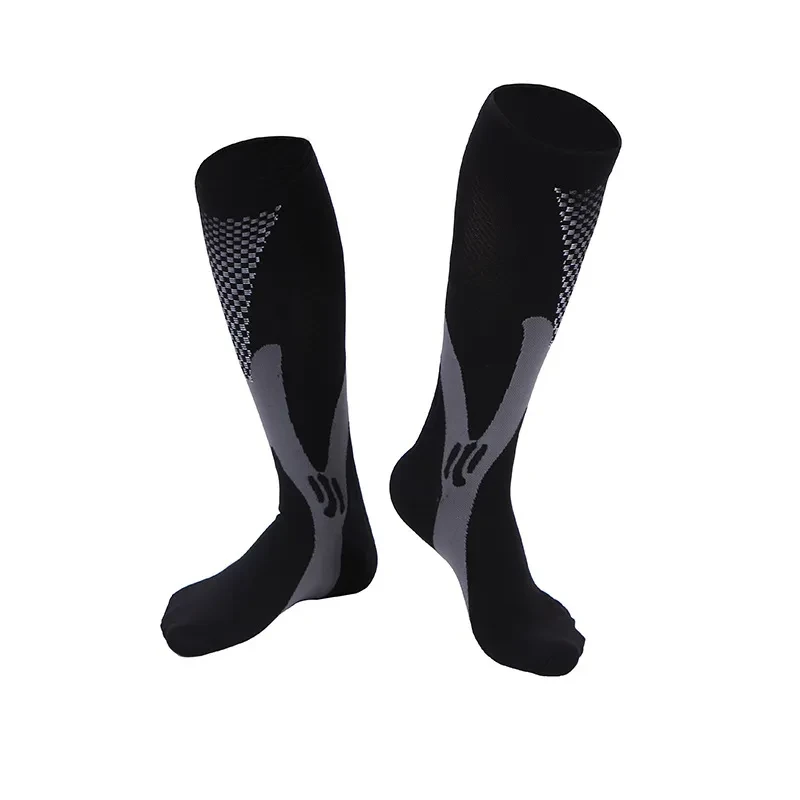 Nylon Men's And Women's Sports Muscle Strength Outdoor Football Compression Socks No Show Socks Black