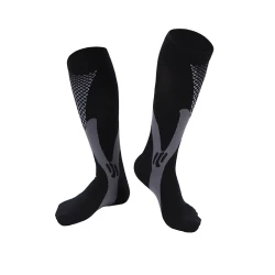 Nylon Men's And Women's Sports Muscle Strength Outdoor Football Compression Socks No Show Socks Black
