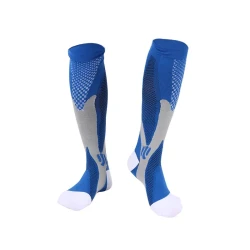 Nylon Men's And Women's Sports Muscle Strength Outdoor Football Compression Socks No Show Socks Blue