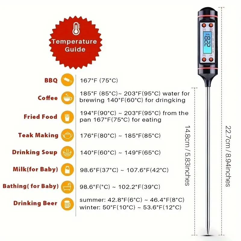 1pc Ultra-Accurate Digital Meat Thermometer