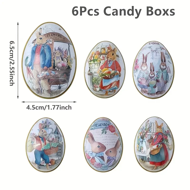 6-Pack Easter Iron Candy Boxes