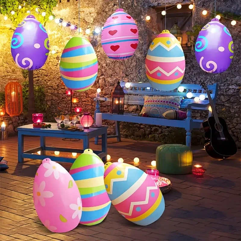 6pcs- Inflatable Easter Eggs Decorations