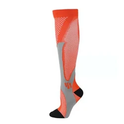Nylon Men's And Women's Sports Muscle Strength Outdoor Football Compression Socks No Show Socks Orange