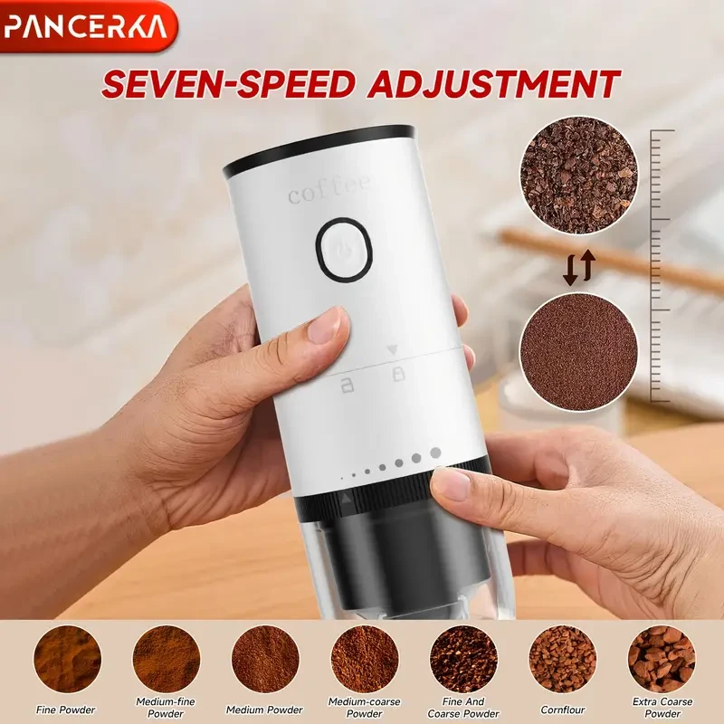 PANCERKA Portable Electric Coffee Bean Mill with Customizable Options