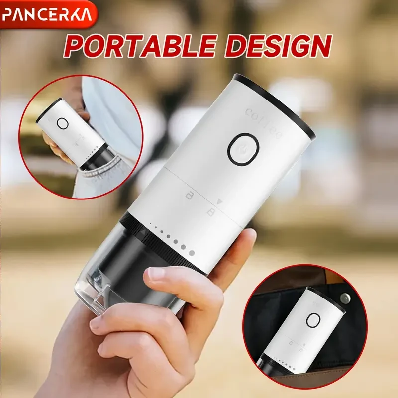 PANCERKA Portable Electric Coffee Bean Mill with Customizable Options