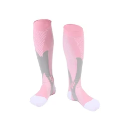 Nylon Men's And Women's Sports Muscle Strength Outdoor Football Compression Socks No Show Socks Pink