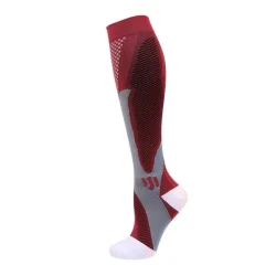 Nylon Men's And Women's Sports Muscle Strength Outdoor Football Compression Socks No Show Socks Red