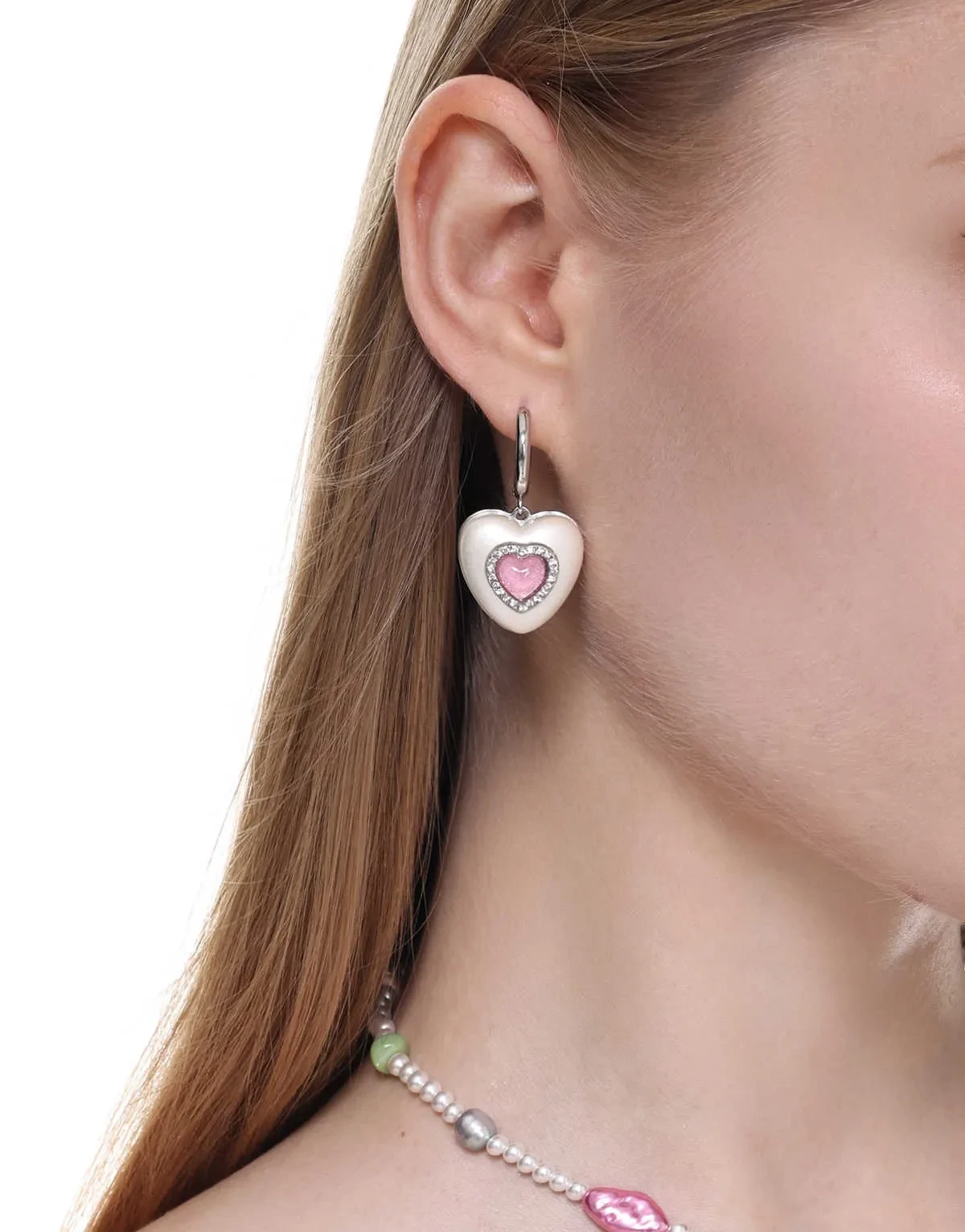 Original Design Pearl Inlaid Love Cat Eye Earrings