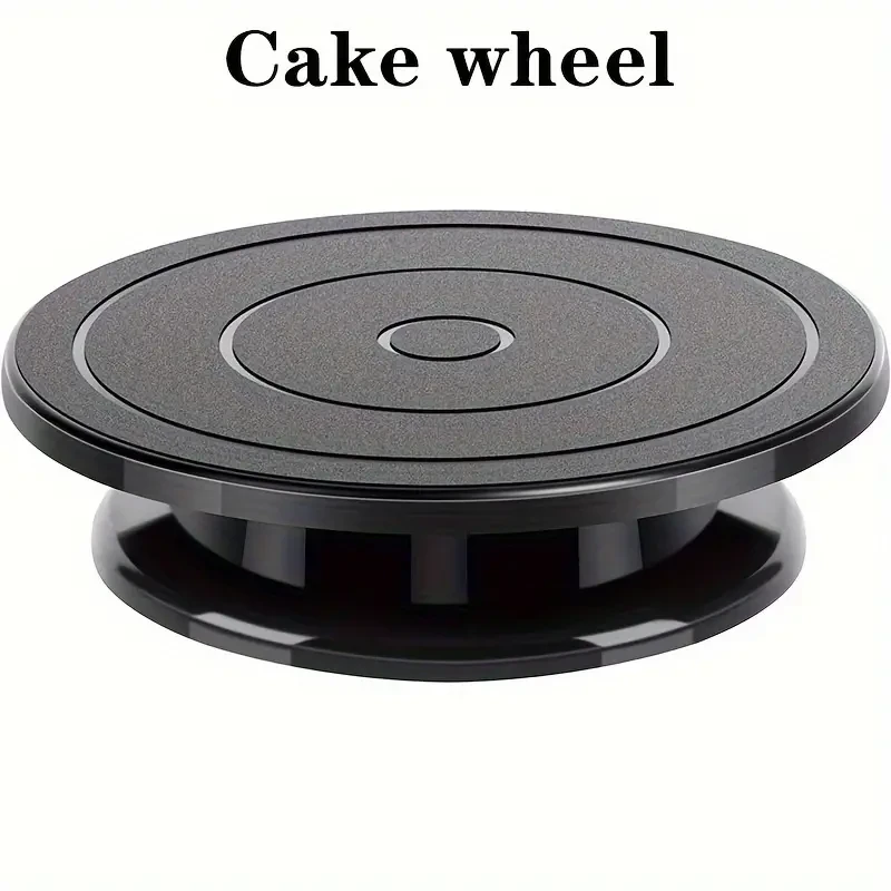 11-Inch Black Spinning Cake Turntable - Pottery Wheel Accessory for Cake Decorating, Display Holder, and Painting Turntable