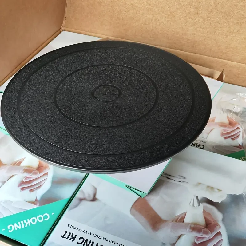 11-Inch Black Spinning Cake Turntable - Pottery Wheel Accessory for Cake Decorating, Display Holder, and Painting Turntable
