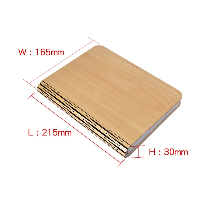 LED Night Light Folding Book Light USB Port Rechargeable Wooden Magnet Lamp