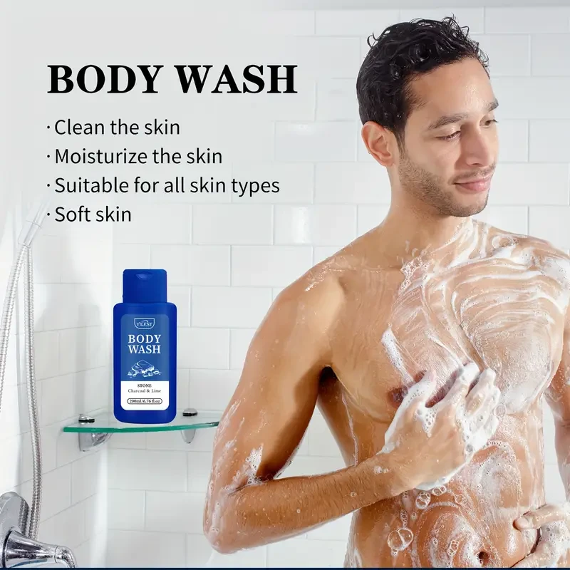 YILEST Mint & Sea Salt Hydrating Body Wash for Men