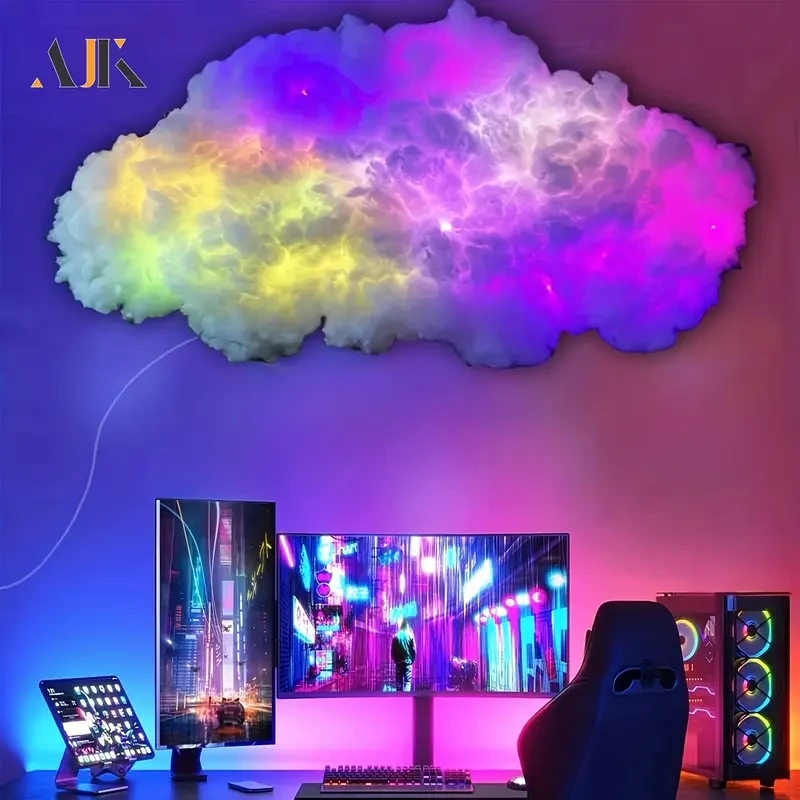 AJK 39.37 Inch LED Cloud Light with Music Rhythm & Thunder Effects