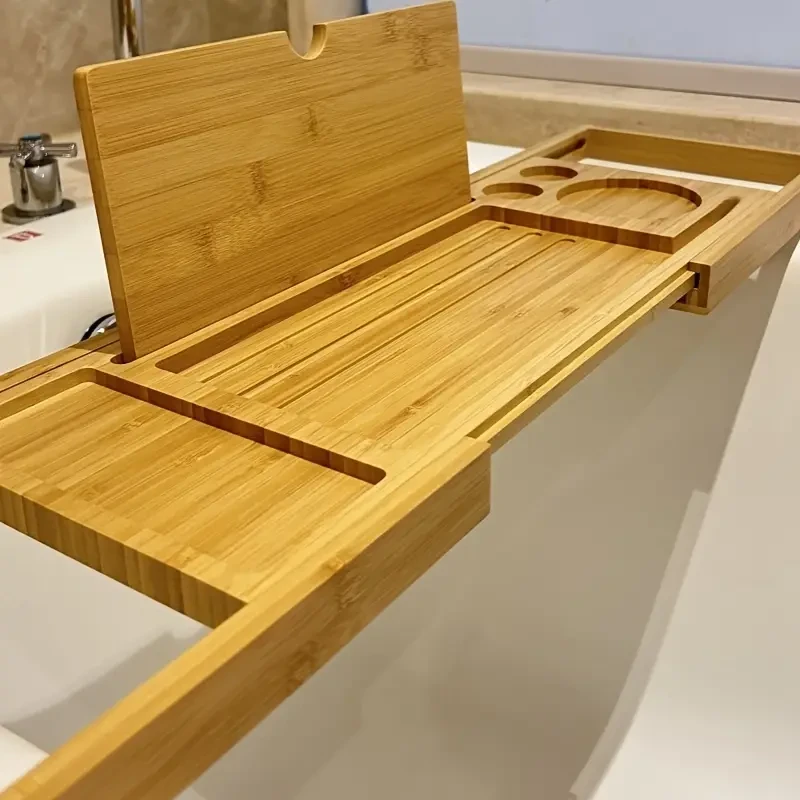 Adjustable Bamboo Bathroom Tray