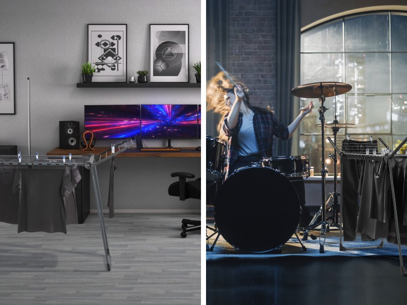 Standing dryer Pegasus 150 Solid Slim Black - Leifheit