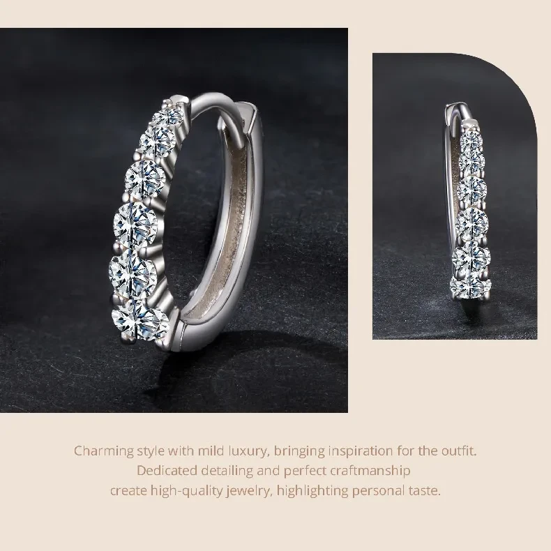 Classic Shining Moissanite Ear Clip