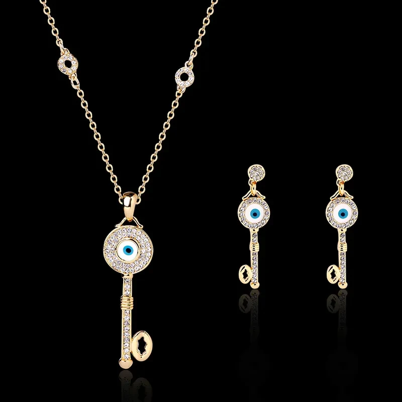 Creative Jewelry Key Pendant Necklace Earrings