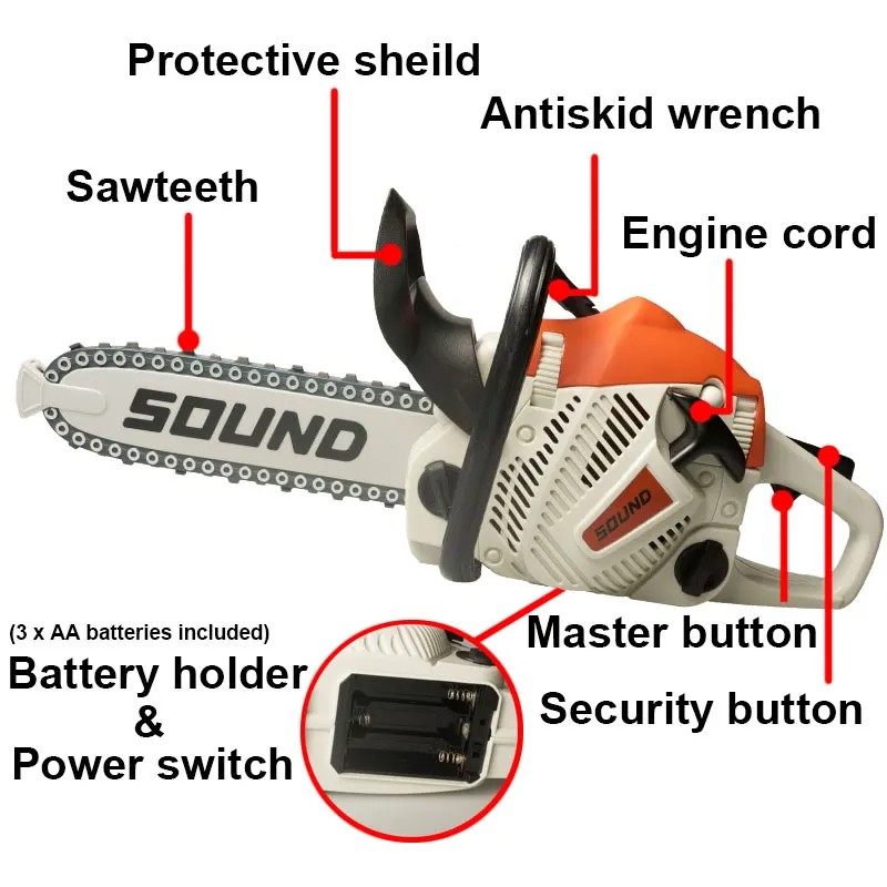 Toy Chainsaw with Goggles Children Electric Power Chainsaw with Sound