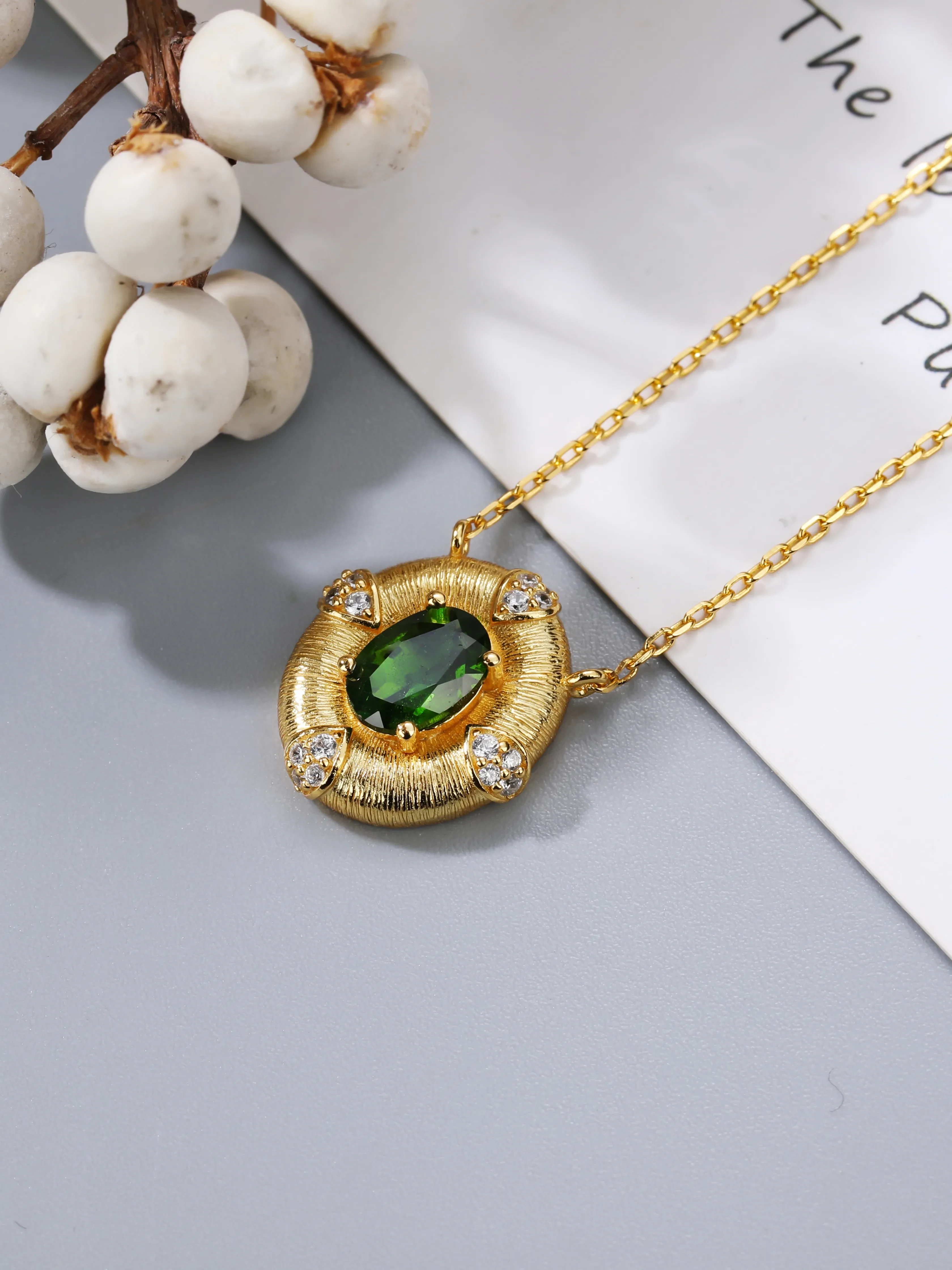 Women's Sterling Silver Natural Gemstone Pendant