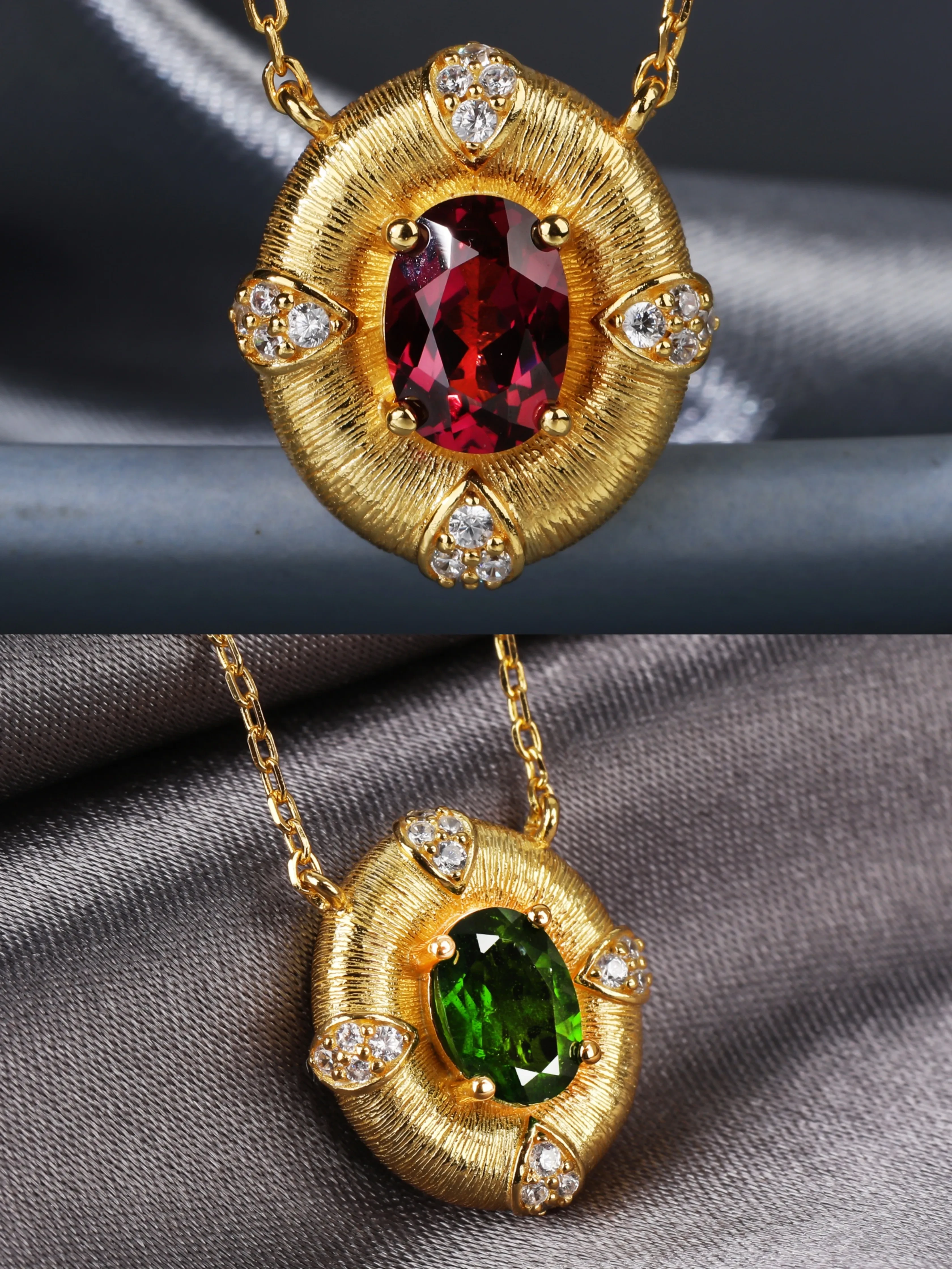 Women's Sterling Silver Natural Gemstone Pendant