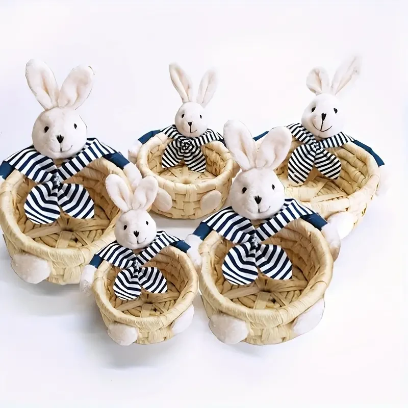 Easter Bunny rattan storage basket set