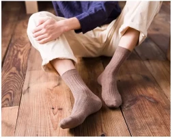 Fall Winter Men Summer Thin Socks Deep Coffee