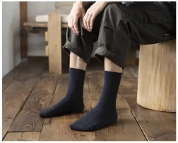 Fall Winter Men Summer Thin Socks Navy Blue