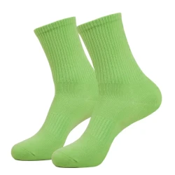 Mid-calf Combed Cotton Athletic Socks Sweat-absorbent Breathable High-pass Non-stuffy Men And Women Sports And Leisure Socks Green
