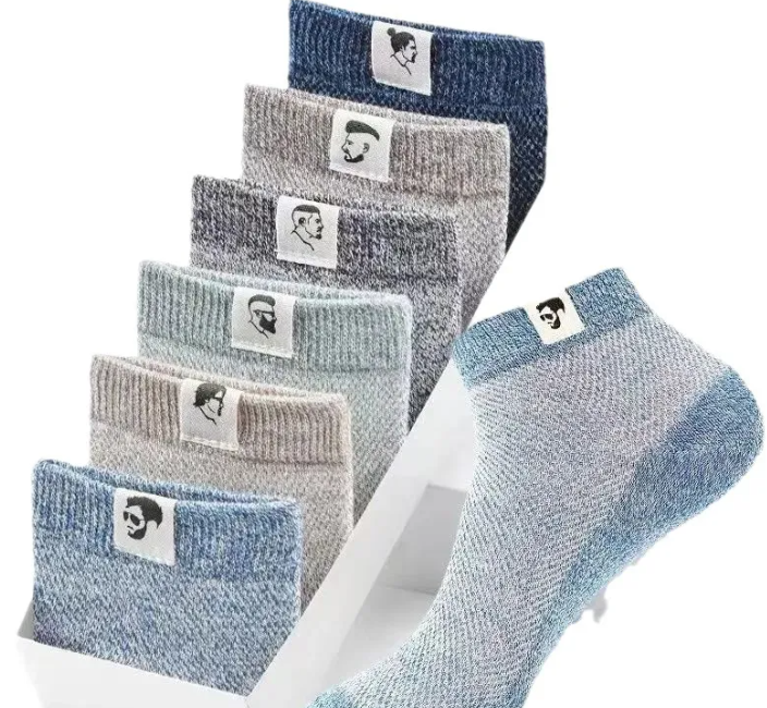 Socks Men's Cotton Summer Thin Deodorant And Sweat-absorbing Black