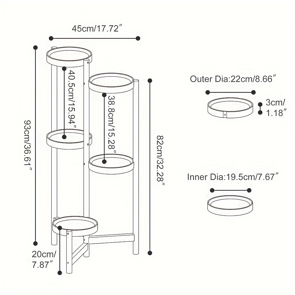 4-Tier/5-Tier Bamboo Tall Corner Plant Pot Holder Display Rack Stand