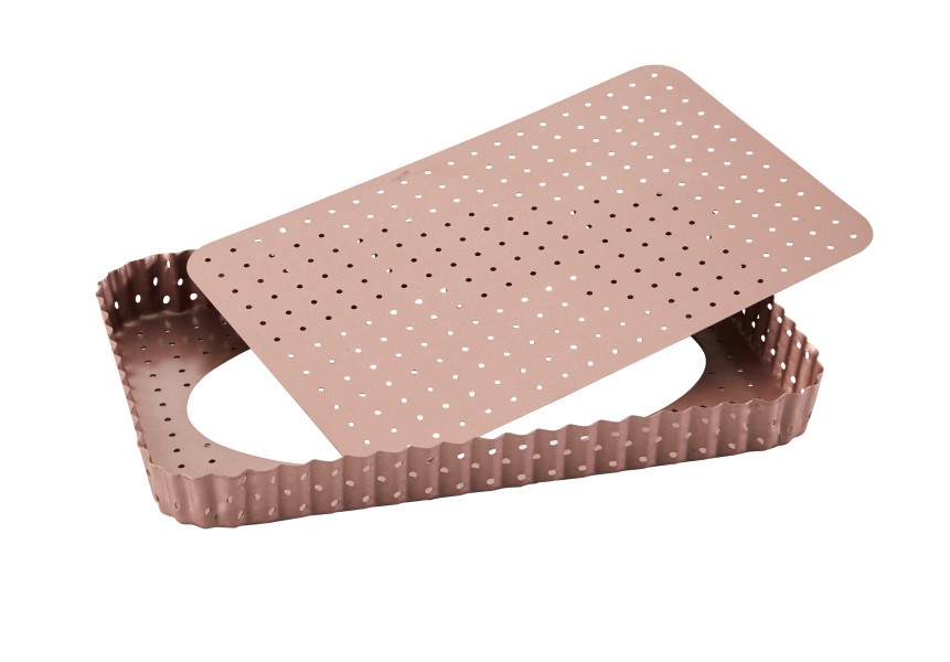 Rose Gold Perforated Large Rectangle Tart Pan  - Wiltshire