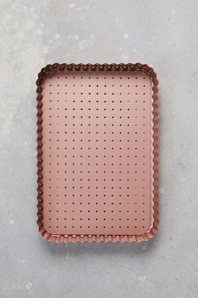 Rose Gold Perforated Large Rectangle Tart Pan  - Wiltshire