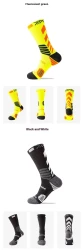 Men's Elite Trendy Contrast Color Long Tube Basketball Socks Fluorescent Green