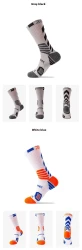 Men's Elite Trendy Contrast Color Long Tube Basketball Socks White And Blue