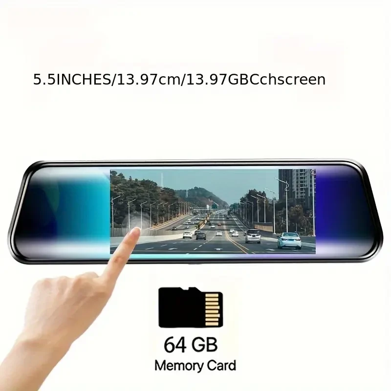 Yixingjia Car Rearview Mirror 1080P Dual Camera Driving Recorder