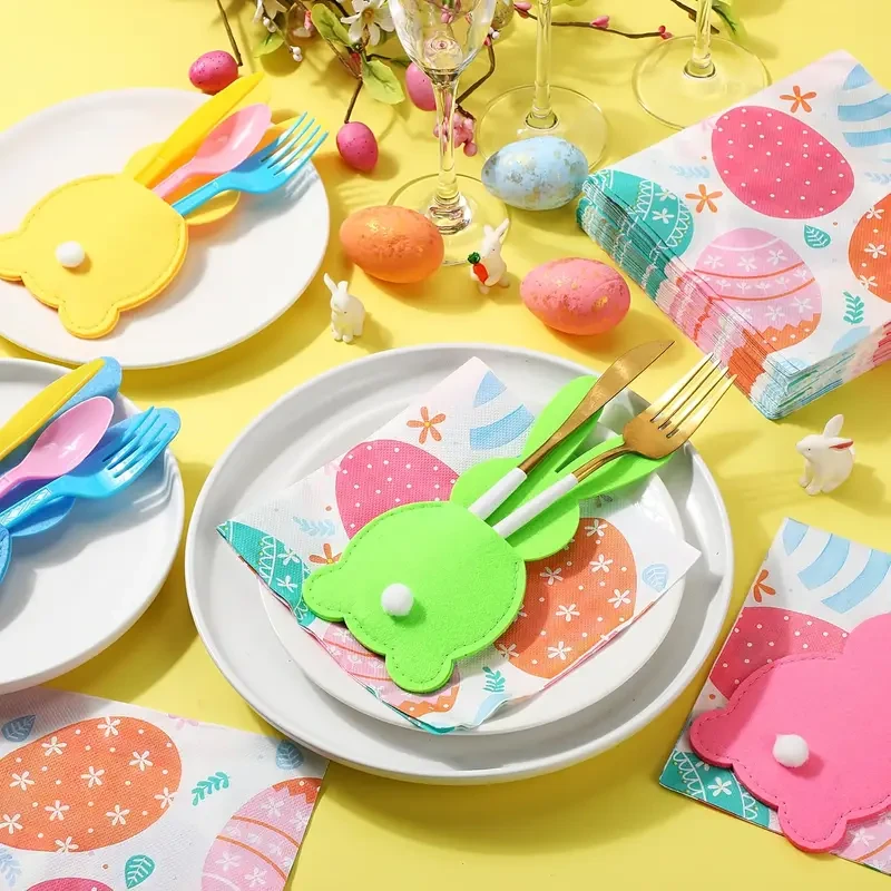 8 Easter Bunny Felt Table Mats